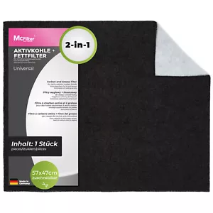 UNIVERSAL Aktiv Kohlefilter Fettfilter Doppel zuschneidbar für Dunstabzugshaube - Bild 1 von 6
