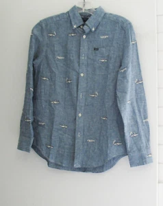 Polo Ralph Lauren Big Boys Embroidered Chambray Long Sleeve Shirt Blue Sz S (8) - Picture 1 of 1
