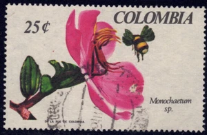 1967 Colombia SC# 768 - Monochaetum Orchid and Bee - Used - Picture 1 of 2