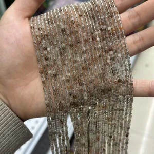 Cuentas de cuarzo rutiladas Super Siete negras naturales de 2/4 mm para hacer joyas hágalo usted mismo - Imagen 1 de 7