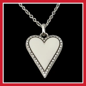 Brighton Dazzling Love Heart WHITE & Silver Crystal Necklace JM443A NWT - Picture 1 of 6