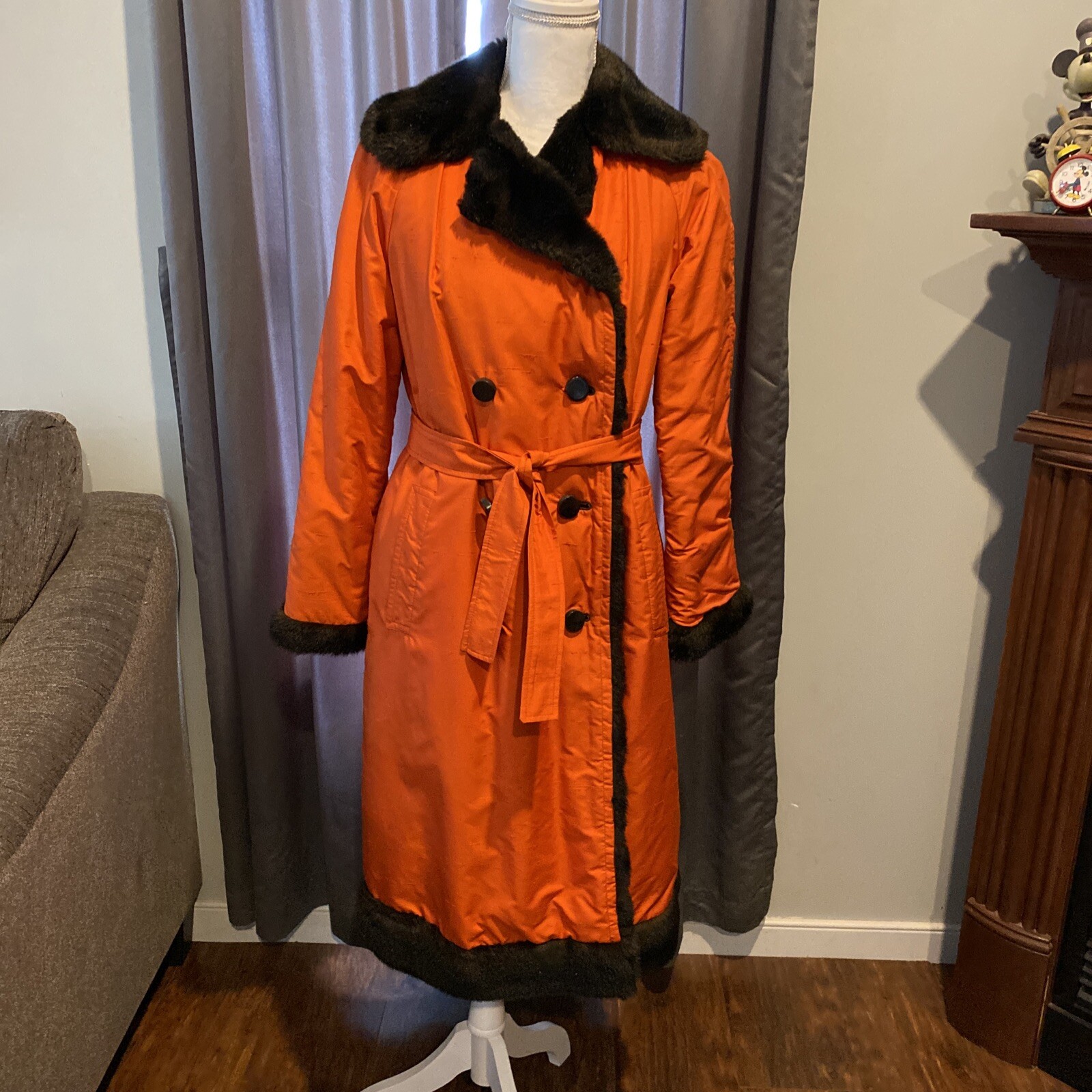 Vintage Fur Lined Belted All Weather 