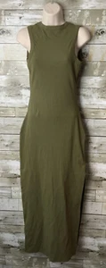Women's Green Sleeveless Slit Bodycon Maxi Dress Size S - Picture 1 of 4