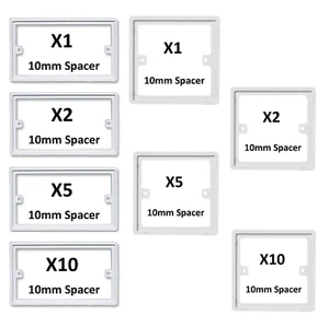 BG SINGLE DOUBLE SPACER LIGHT SWITCH 2G 1G SPACER SOCKET FRAME BACK BOX PLATE NW - Picture 1 of 9