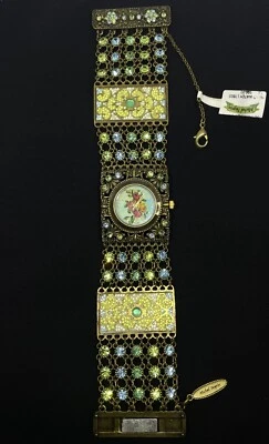 Reloj Michal Negrin Cristal Elegante Pulsera Grande Rosas Magnético Hecho en Israel Foto 1 de 4