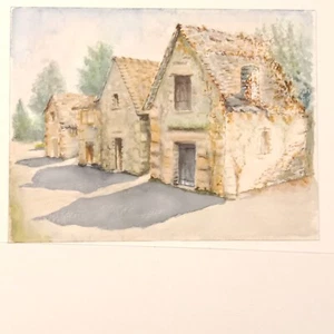 Vieille Maison Périgourdine Sarazac Dordogne Aquarelle - Imagen 1 de 3