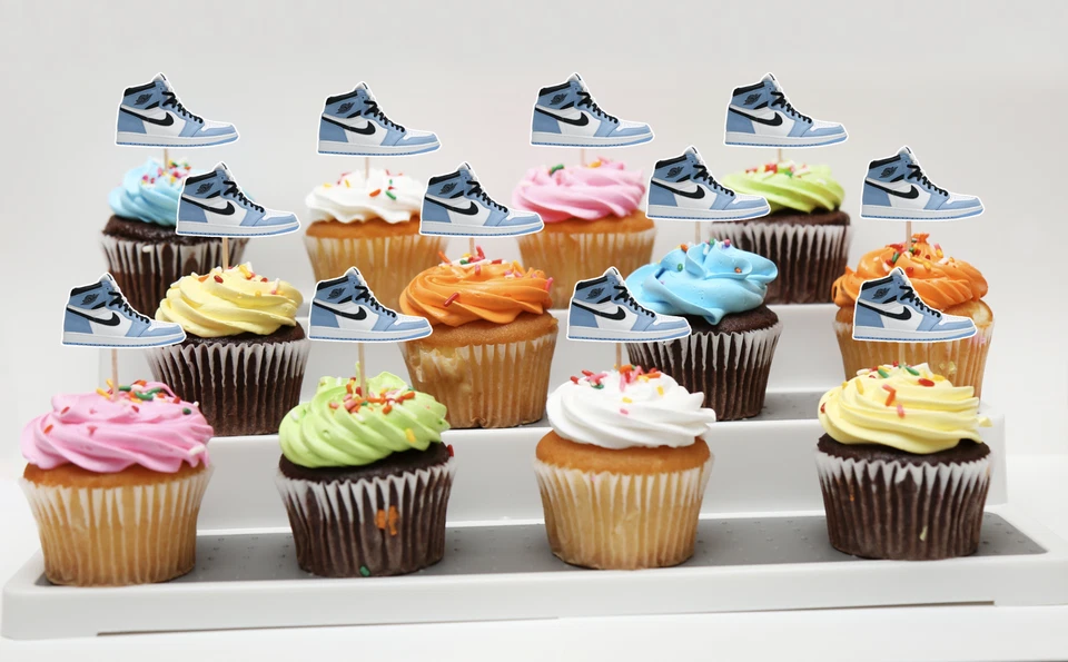 AJ 1 复古高杯蛋糕装饰,运动鞋生日,孩子生日乔丹杯 — 第 1/3 张图片