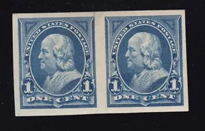US 264P5 1c Franklin Unused Proof Pair on Stamp Paper SCV $275 (BB6) - Picture 1 of 2