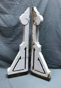 Paar antike Shabby weiße dünne Holz Corbel Dachwinkel alt Vintage Chic 1558-22B - Bild 1 von 10