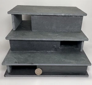 3 Tier Open Back Slate Hide 11x11x8" Fish / Snake / Reptile / Turtle Aquarium - Picture 1 of 5