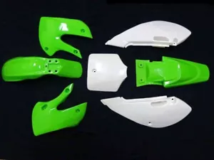 Plastic Fender Kawasaki KLX 110 KLX110 KX65 Suzuki DRZ110 RM65 Fairing Kit Green - Picture 1 of 7