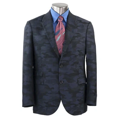New Navy NEIL BARRETT Slim Fit Camouflage Jacket Blazer Cotton 52 IT / XL $1475 - Image 1 of 4