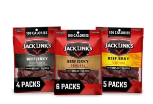 Jack Link's Beef Jerky Variety Pack - Includes Original, Teriyaki, and Pepper... - Picture 1 of 9