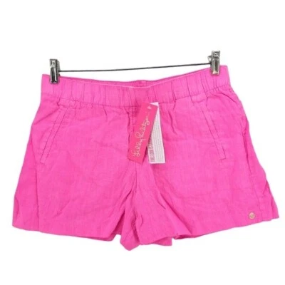 NUEVO CON ETIQUETAS LILLY PULITZER Lilo Lino Corto Aura Rosa Laguna Prenda Teñida S M XL Foto 1 de 4