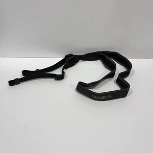 Genuine MINOLTA Camera Neck Strap Black w/ Gold Logo - Bild 1 von 8