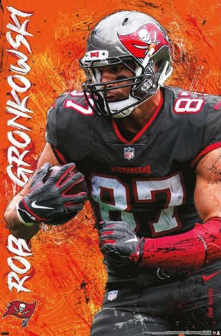 Rob Gronkowski BUC POWER Tampa Bay Buccaneers NFL Football 22x34 Action POSTER Cover