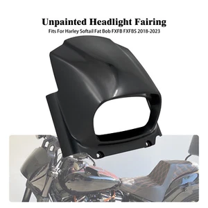 Unpainted Headlight Fairing Mask Cowl Fits For Harley Softail M8 Fat Bob 18-2023 - Picture 1 of 19