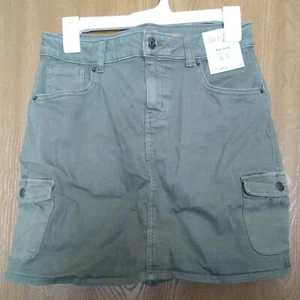 Cat & Jack Girls Olive Green Cargo Stretch Midi Skirt Size 18 XXL NEW - Picture 1 of 4