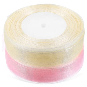 2 Rolls Ribbons Transparent Ribbons Clothing Decor Gift Wrapping Ribbons - Picture 1 of 12