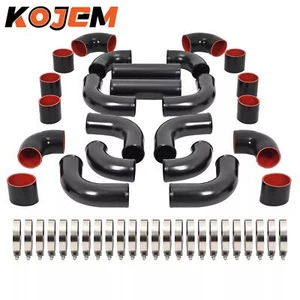 12PCS Universal Aluminum 3" Inch Intercooler Piping Kit w/Coupler & T-Clamps - Bild 1 von 20
