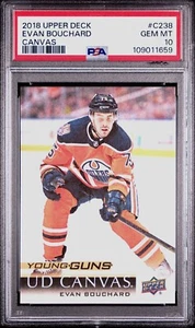 2018-19 Upper Deck Evan Bouchard Young Guns Canvas Rookie Card RC #C238 PSA 10 - Picture 1 of 2