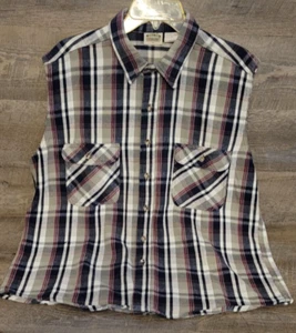 Camisa/chaleco Five Brothers sin mangas de franela con botones talla XL para hombre - Imagen 1 de 6