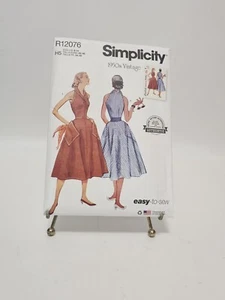 Simplicity R12076 Gr. 6-14 50er Jahre Vintage Misses Kleid ungeschnitten werkseitig gefaltet - Bild 1 von 3