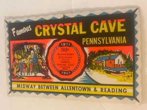 RARE famous crystal cave Pennsylvania self stick postcard - Picture 1 of 6