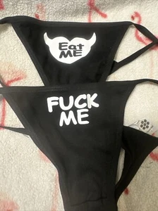 (2) Pair womans naughty sayings g-string underwear - Picture 1 of 1