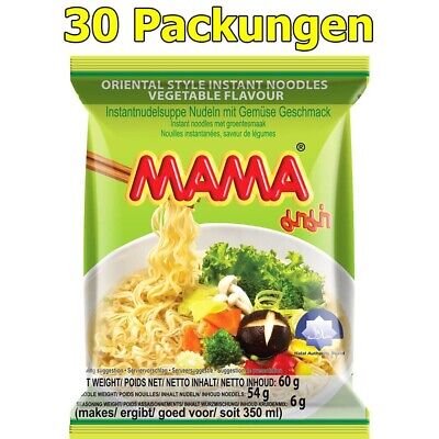 Mama Vegetable 30er Pack (30x 60g) Asia Instant Nudelsuppe Gemüse • 18.95€