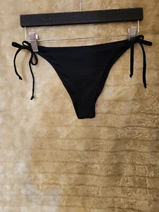 Sexy Tie On Side Women Black Swimsuit Bottoms Size Medium - Picture 1 of 7