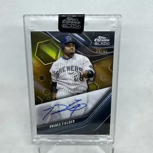 2023 Topps Chrome Black PRINCE FIELDER Gold Mini Diamond Refractor Auto 47/50 - Picture 1 of 3