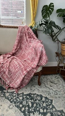 DKNY Chenille Tweed in a geometric Throw Blanket  50" X 60" With Fringe - Image 1 of 4