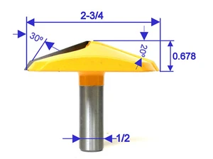 1 Stck. 1/2""SH 2-3/4"" Durchmesser französische Provinz Tauchen erhöht Panel Router Bit sct-888 - Bild 1 von 12