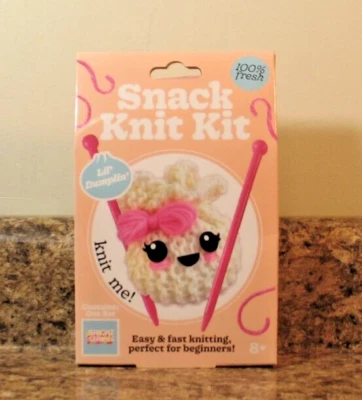 BRIGHT STRIPES Learn to Knit Kit Snack Lil' Dumplin' Beginners Set NEW