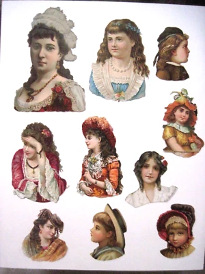 Lote de (11) encantadores troquelados vintage para damas con hermosas joyas y ropa * Foto 1 de 4