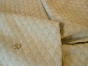 PINDLER FEATHER PATTERN DOUBLE CLOTH FABRIC COTTON BEIGE SMALL SCALE! ADORABLE! - Picture 1 of 4