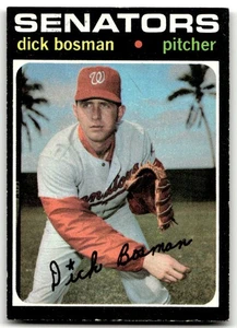 1971 Topps #60 Dick Bosman Washington Senators ¡Conjunto como nuevo descanso! - Imagen 1 de 2