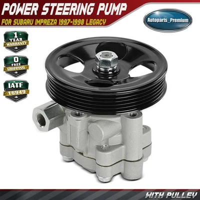 Power Steering Pump with Pulley for Subaru Impreza 1997-1998 Legacy 1997-1999 - Image 1 of 4