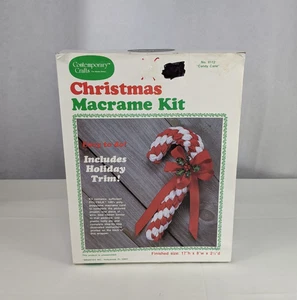 Kit macramè natalizio vintage artigianato contemporaneo canna di caramelle n. 8112 Artigianato in fibra - Foto 1 di 9