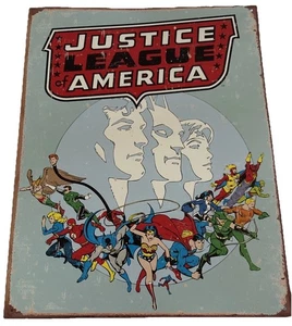 Justice League Of America Retro 16x12 Tin Sign - Picture 1 of 5