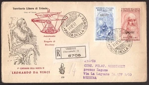 Italia Trieste AMG-FTT, fdc raccomandata Venetia Leonardo da Vinci     -HH18 - Imagen 1 de 3