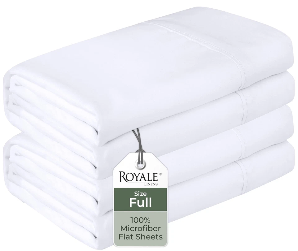 S. Royale Linens 2-Pack Brushed Microfiber Full Flat Sheets SHIPS