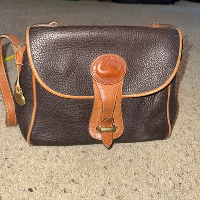 Vintage Dooney & Bourke All Weather Leather Essex Purse In Chocolate Brown - Image 1 of 4