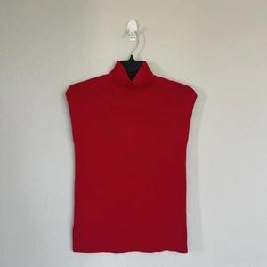 Maglione smanicato rosso finto collo Ann Taylor taglia small nuovo con etichetta - Foto 1 di 6