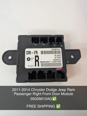 Chrysler Dodge Jeep Ram 2011-2014 pasajero módulo puerta delantera derecha 68155771✅ Foto 1 de 4