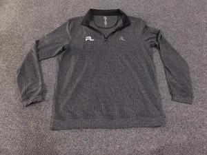 Rhoback Pullover Sweater Mens Small Gray Herringbone Quarter Zip Roger That Golf - Picture 1 of 14