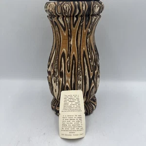 Vintage New Zealand Ponga Natural Wood Tree Fern Punga Vase - Picture 1 of 11