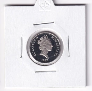 NEW ZEALAND PROOF:  1987 5 CENT COIN IN 2X2 HOLDER #1769 - Picture 1 of 2