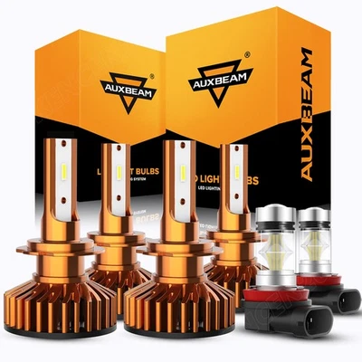 For BMW 323i 2006-2011 328i 2007-2016 6X AUXBEAM White LED Headlights + Fog Bulb - Image 1 of 4